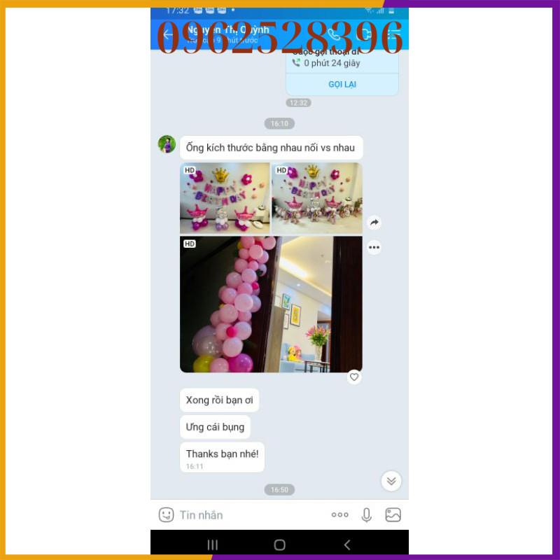 [ TẶNG BƠM+KEO ] Đủ Y hình Set bóng Vương Miện tone Hồng Bé Gái