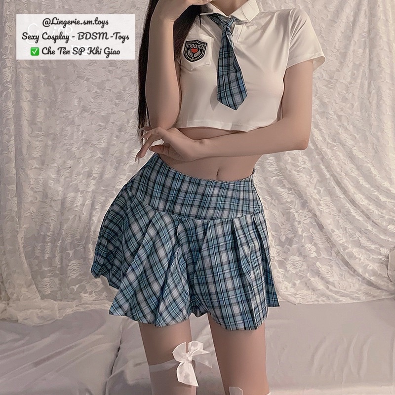 Mã QR1508 / Trang Phục Nữ Sinh Kẻ Xanh Phong Cách Trung Hoa Tiktok - Cosplay Học Sinh Nhật Bản | BigBuy360 - bigbuy360.vn