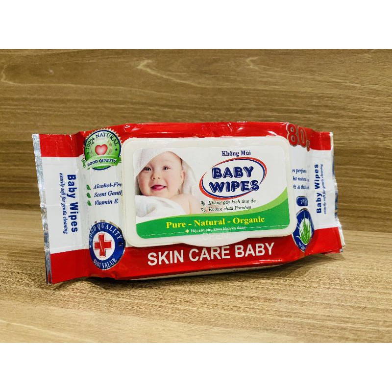 Giấy Ướt Baby 80 gr Wipes Không Mùi