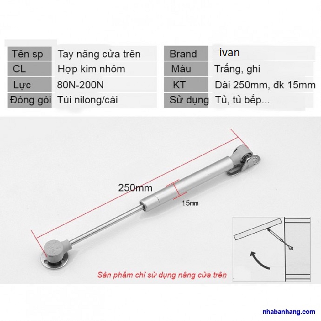 Tay chống hơi cánh tủ IVAN