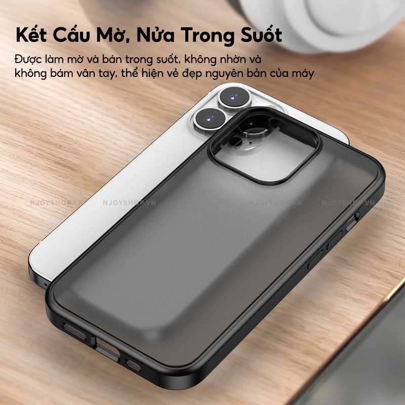 Ốp Lưng Nhám Viền Xi Cao Cấp Chống Bám Vân Tay Likgus Cho Điện Thoại 13 Pro Max Njoyshop