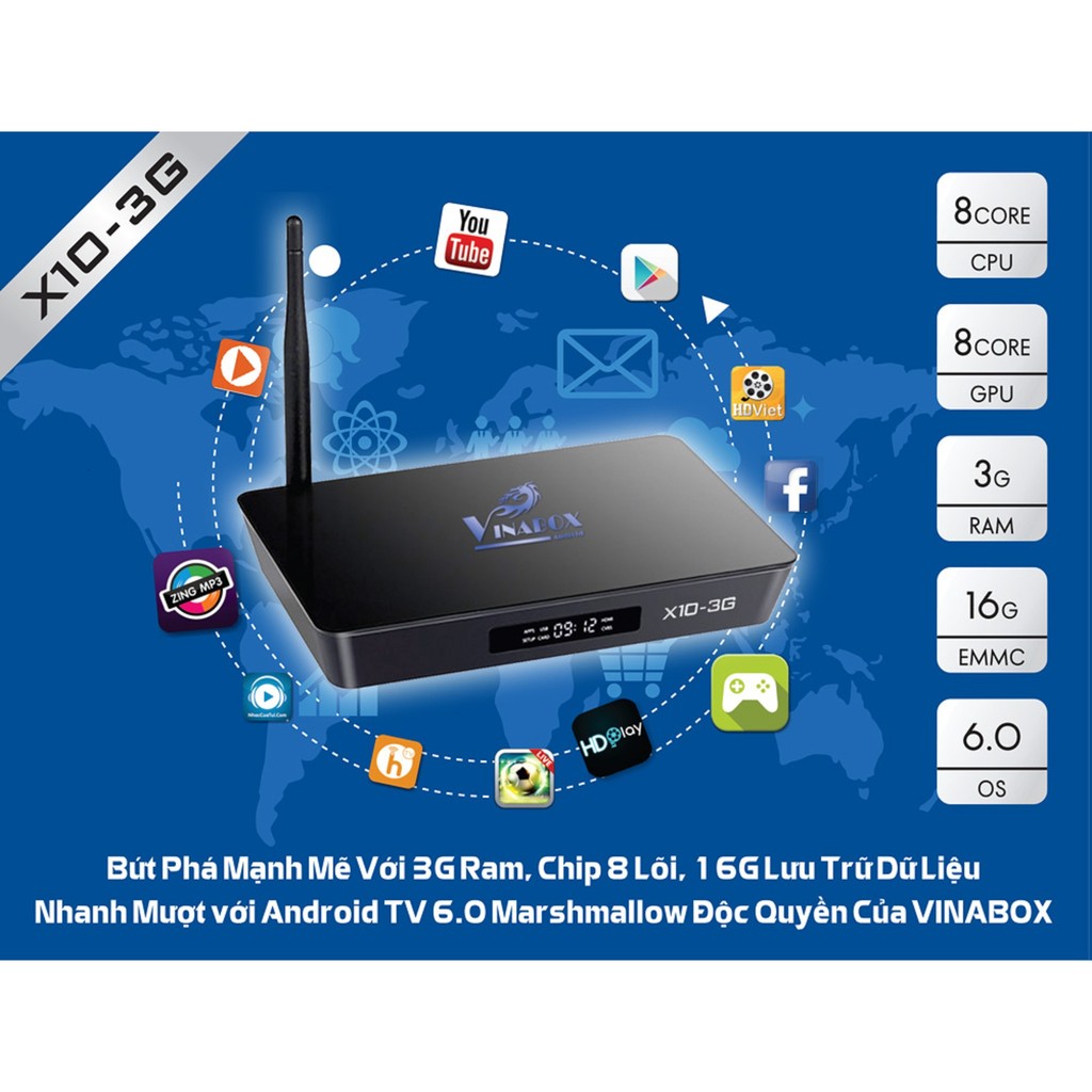 Android Tivi Box VINABOX X10