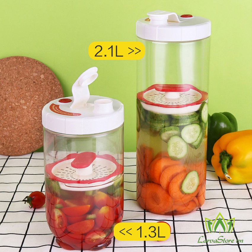 Combo 2 Hộp Muối Dưa Cà, Măng Ớt INL412 1.3 Lít Và INL413 2.1 Lít