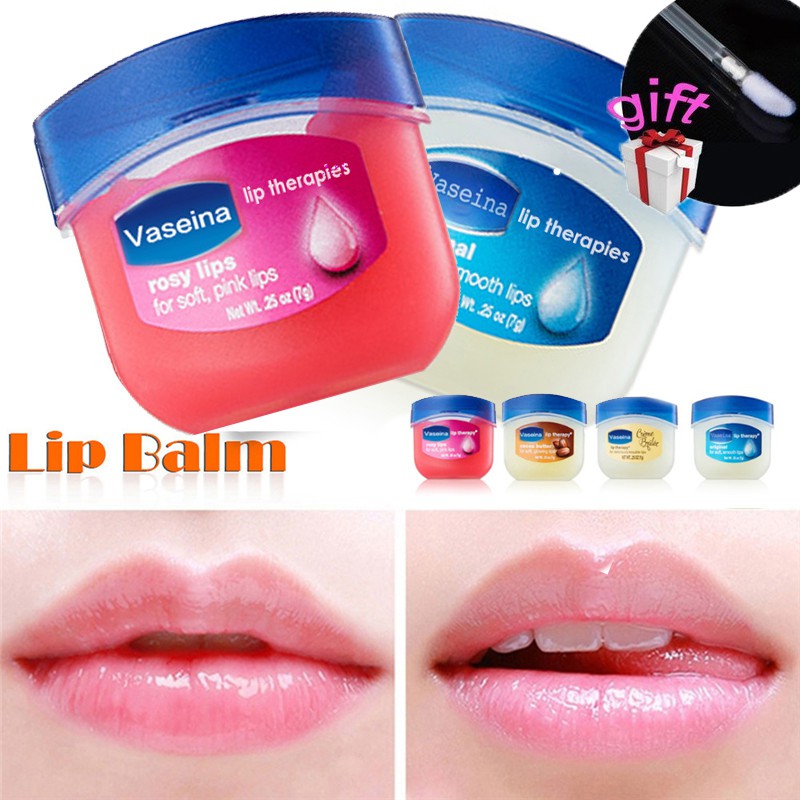 4 Colors Vaseina Lip Therapy with Free Gift Lip Brush Moisturizing Lasting Long Lip Balm Smooth Lip Fine Lines Wrinkles Refresh Nourish Lip Gloss | BigBuy360 - bigbuy360.vn