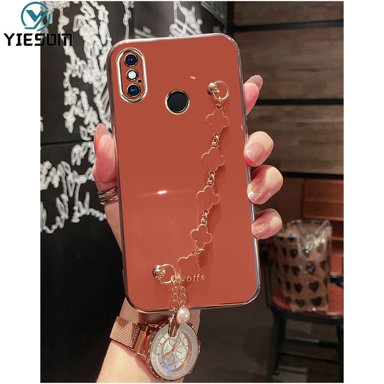 Ốp Điện Thoại Silicon Mềm Họa Tiết Lá May Mắn Có Dây Đeo Tay Cho Xiaomi Redmi Note 8 8T 7 5 Pro Redmi 7 5 Plus