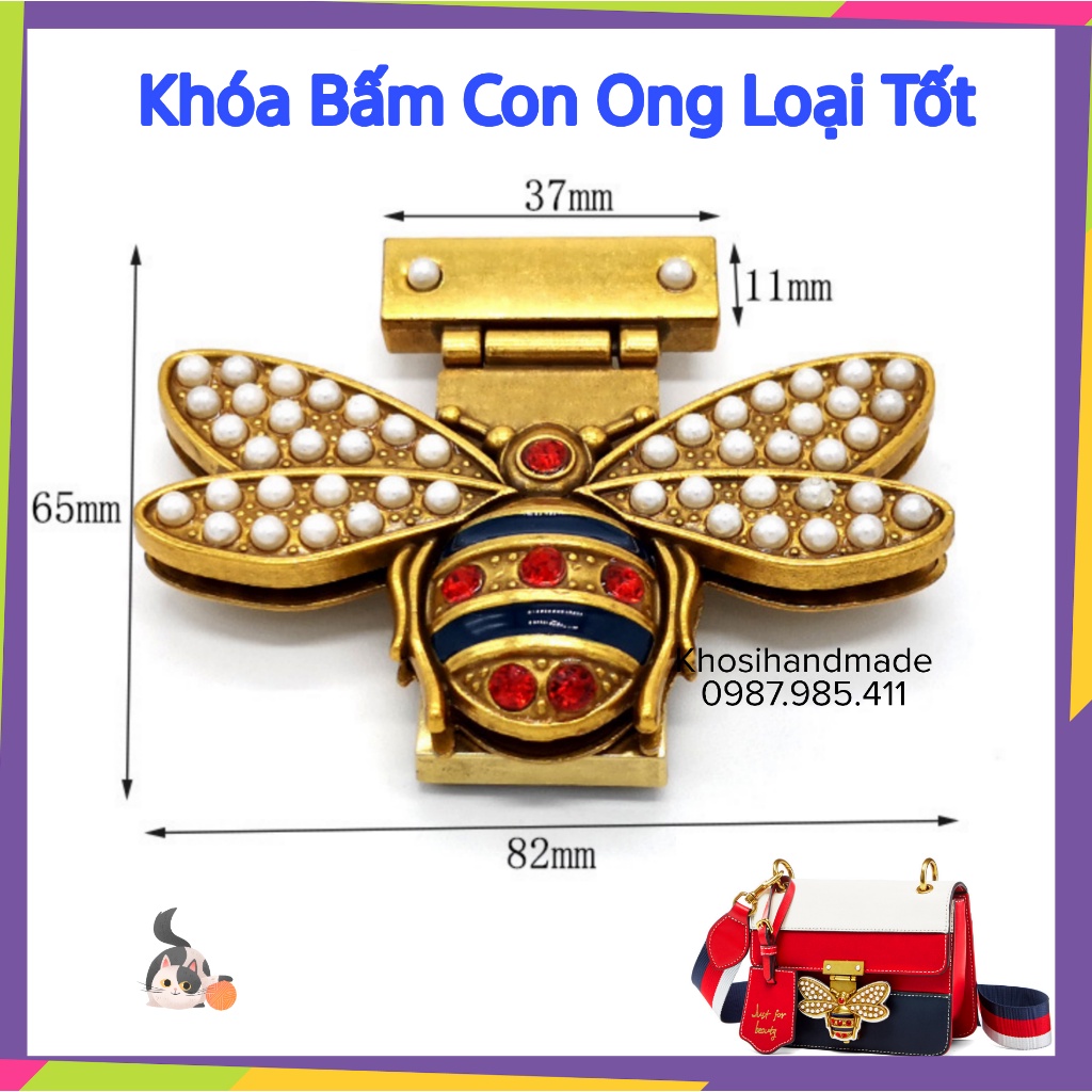 Khóa Bấm Con Ong Loại Tốt (Size Lớn 6,5x8,1cm)