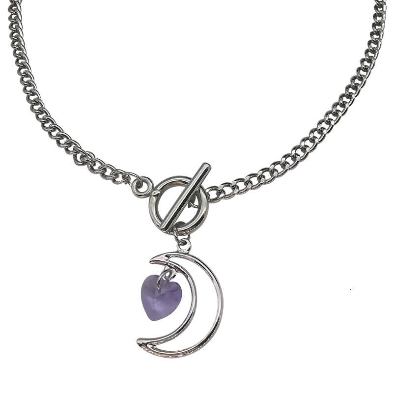 Love Crystal Necklace Fashion girl bundy moon