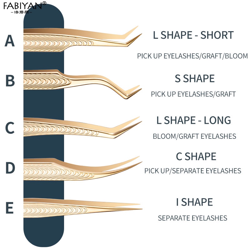 Nhíp gắn lông mi giả FABIYAN bằng thép không gỉ độ chính xác cao