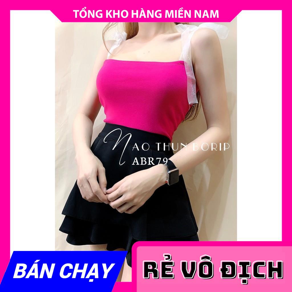 ÁO THUN BORIP THẮT NƠ VAI - ÁO ỐNG THẮT NƠ ABR79 ⚡100% ẢNH THẬT⚡ CHUYÊN SỈ - GIÁ TỐT