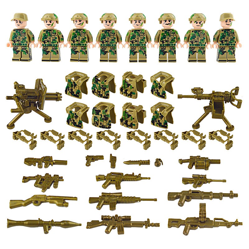 Minifigures Lính đặc chủng Hoa kỳ - U.S Army soldiers - Combo 8 lính full phụ kiện