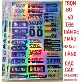 Bộ tem crom 7 màu Trang trí Xe Máy