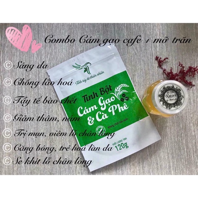 Tinh bột cám gạo cafe nguyên chất 40k bịch