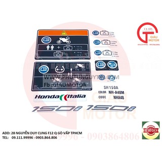 HD-BỘ TEM THỐNG SỐ CHO XE SH Ý