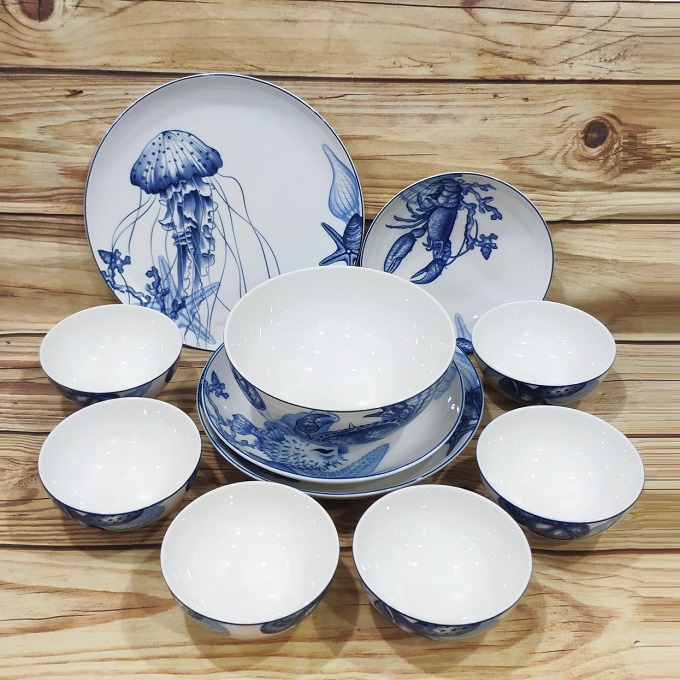 Bộ bàn ăn cao cấp sứ Minh Long Đại Dương - bộ bàn ăn cao cấp gốm sứ minh long đại dương