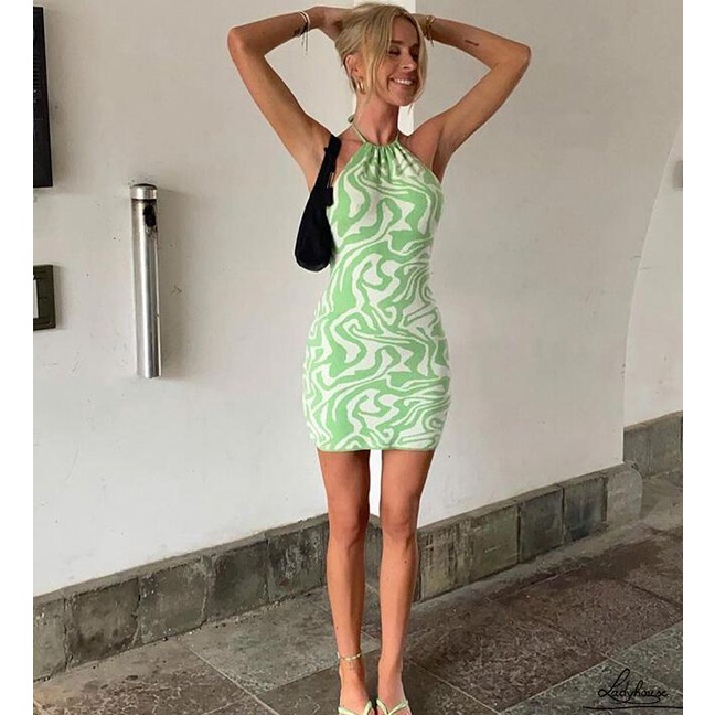 Đầm Mini Hai Dây Hở Lưng Dệt Kim Cổ Điển Gợi Cảm Cho Nữ Ld-Y2K