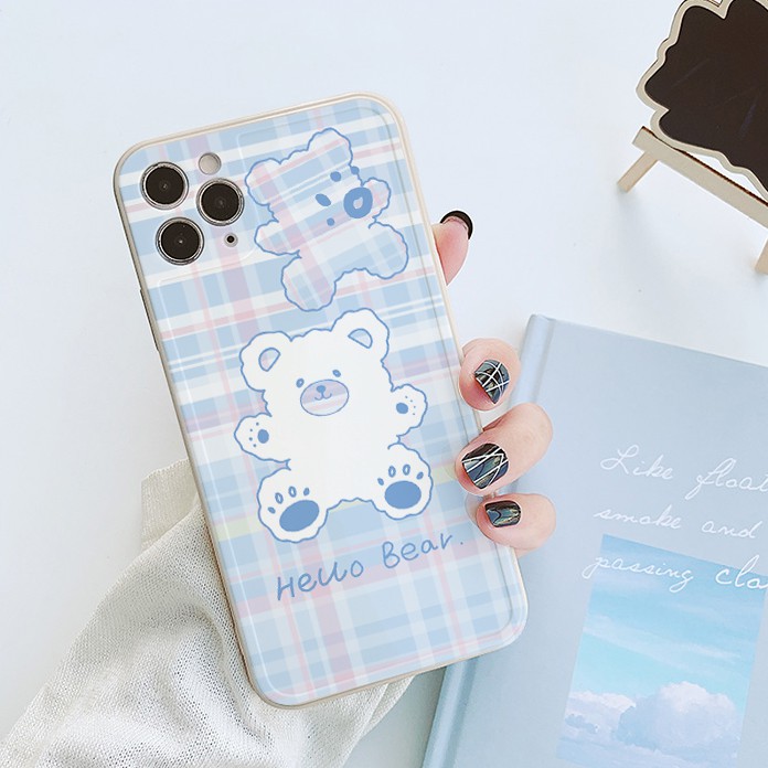 Ốp lưng iphone viền nổi bóng hello bear 6/6plus/6s/6splus/7/7plus/8/8plus/x/xr/xs/11/12/pro/max/promax - Awifi U3-5