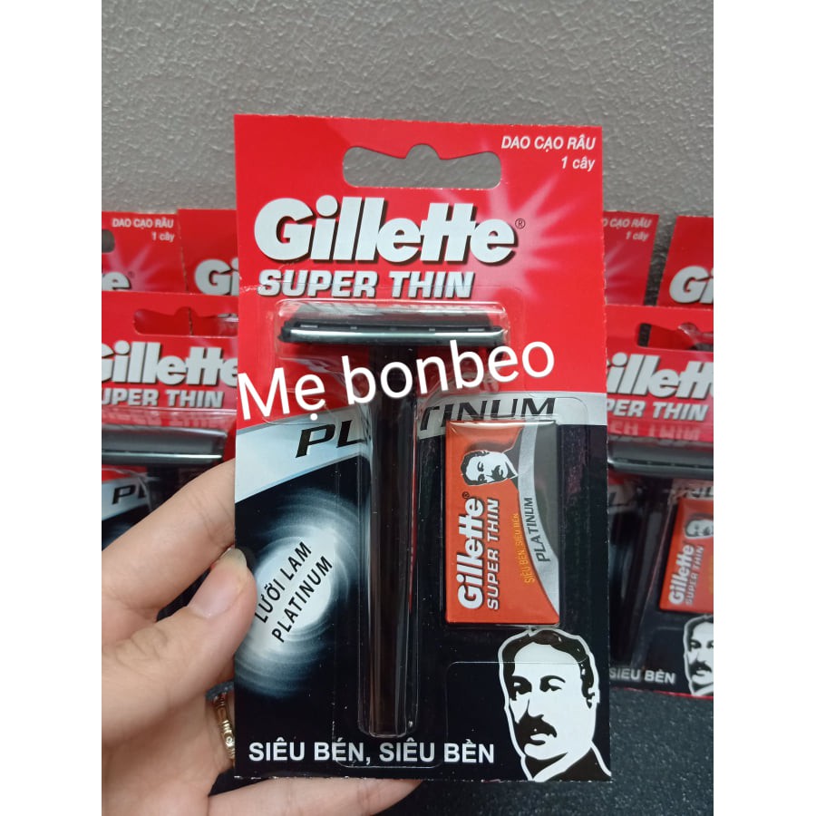 Dao cạo râu Gillette Super Thin (có kèm 1 lưỡi lam gillet như ảnh)