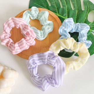 Scrunchies cột tóc buộc tóc tone pastel sọc