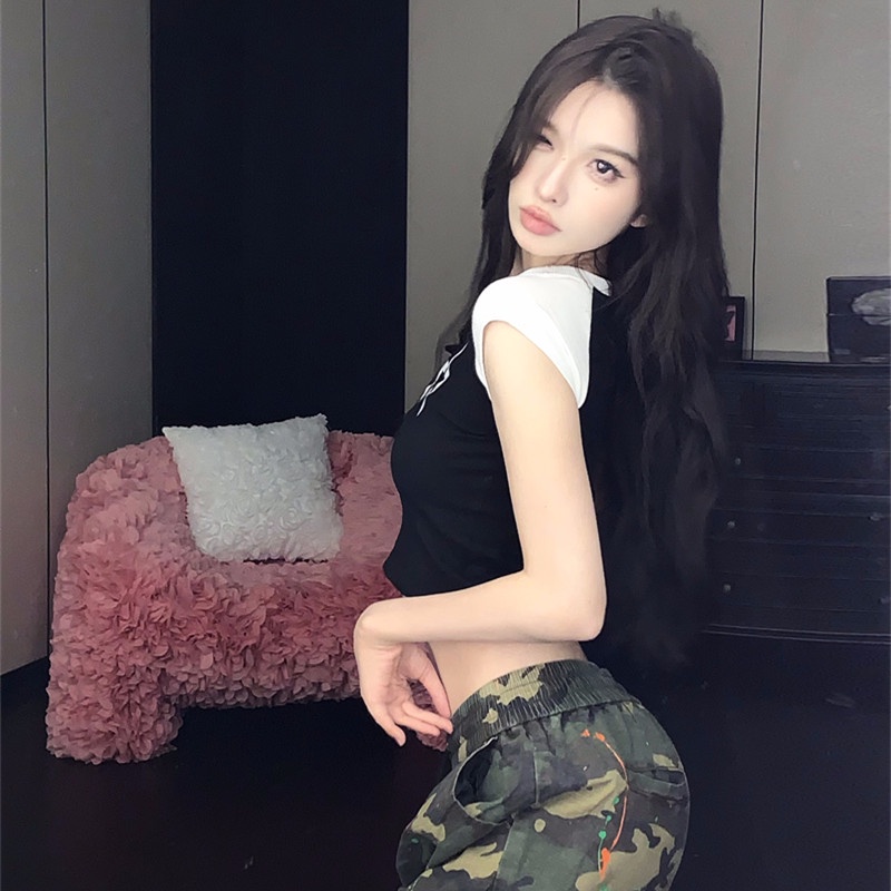 Áo Thun Lửng Ngắn Tay Thời Trang Dành Cho Nữ