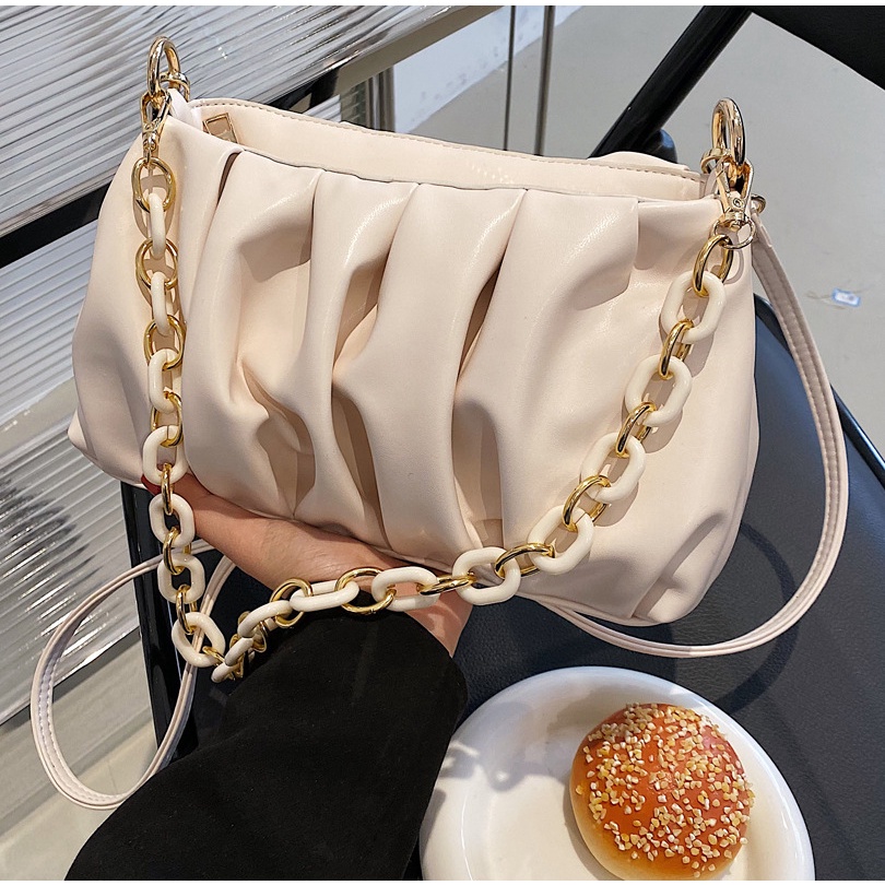 Túi xách nữ đeo chéo dáng bèo nhún phối xích cực đẹp Capucha T153