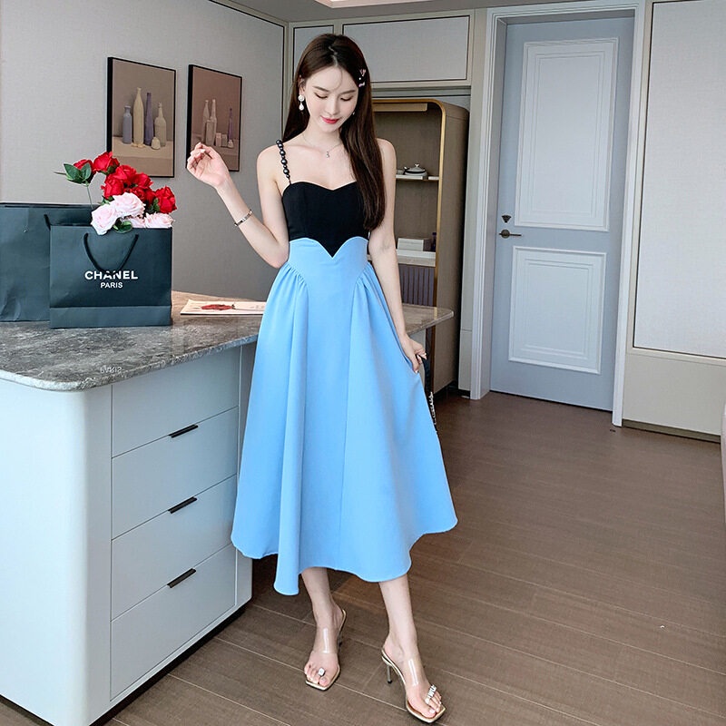 ZYHT Đầm Midi Mảnh mai dây treo Phong cách Pháp váy dạ hội Cho Nữ 5111