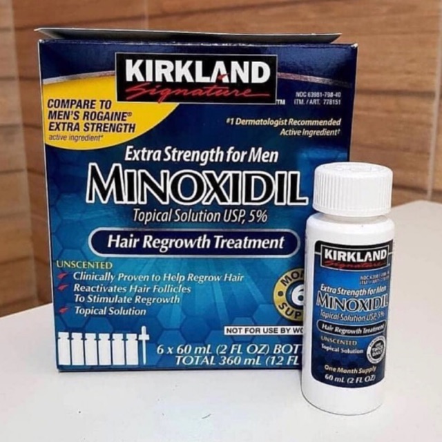 Minoxidil 5% Kirkland Hỗ Trợ Mọc Râu Tóc Chai 60ml