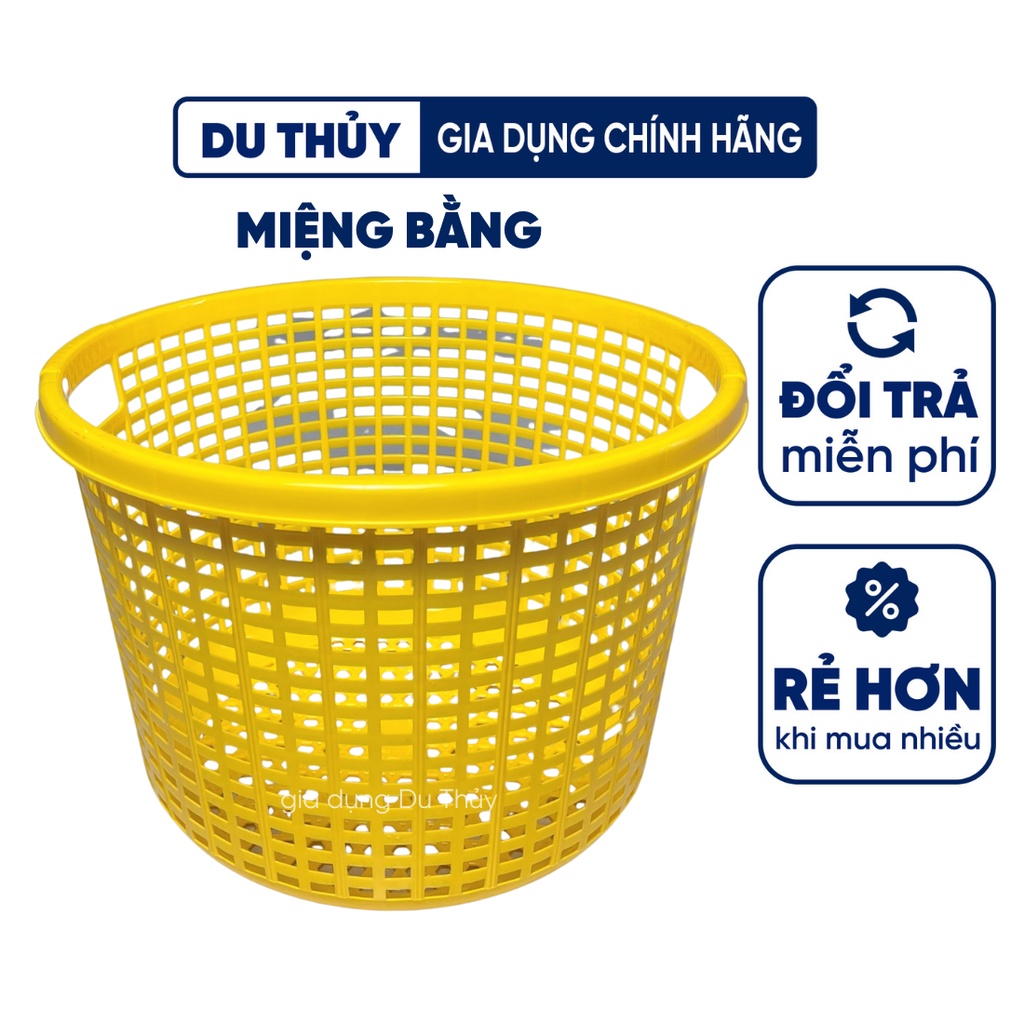 Sọt nhựa tròn lớn có quai, miệng bằng thích hợp đựng tôm cá nhựa PP bền chắc - CẦN XÉ QUAI NHỰA CHẤN THUẬN THÀNH