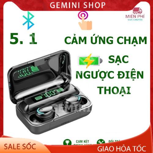 Tai Nghe Bluetooth 5.0 F9 Pro True Wireless TWS bản Quốc tế mã F96 kháng Nước Chống ồn có Micro Tự Động Kết Nối 8D