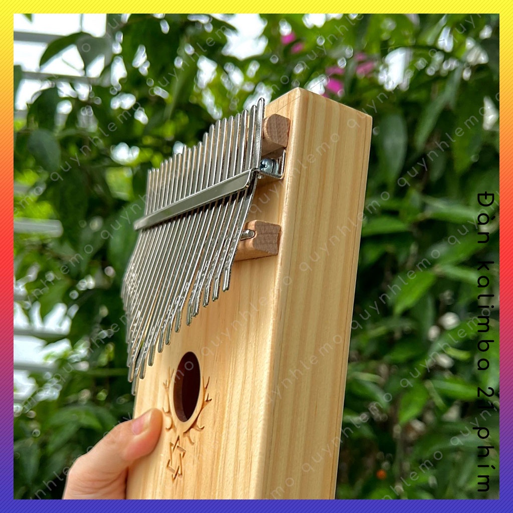 Đàn kalimba 21 phím hình Magic có lỗ thoát âm QUYNHLEMO , Kalimba 21 phím gỗ Manhogany hộp gỗ cộng hưởng