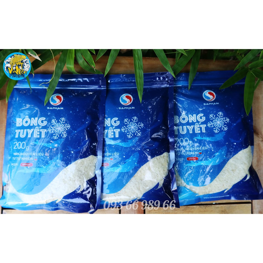 Mồi câu cá Bông tuyết | Thính dụ cá 200g sapham- Vũ Môn fishing