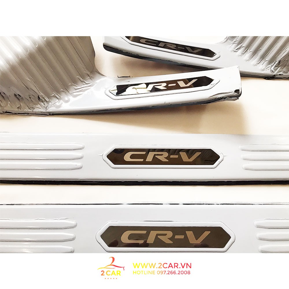 Ốp Bậc Cửa, Nẹp Bước Chân Trong Ngoài Xe Honda CRV 2018- 2021, 2022, 2023 chất liệu Titan cao cấp