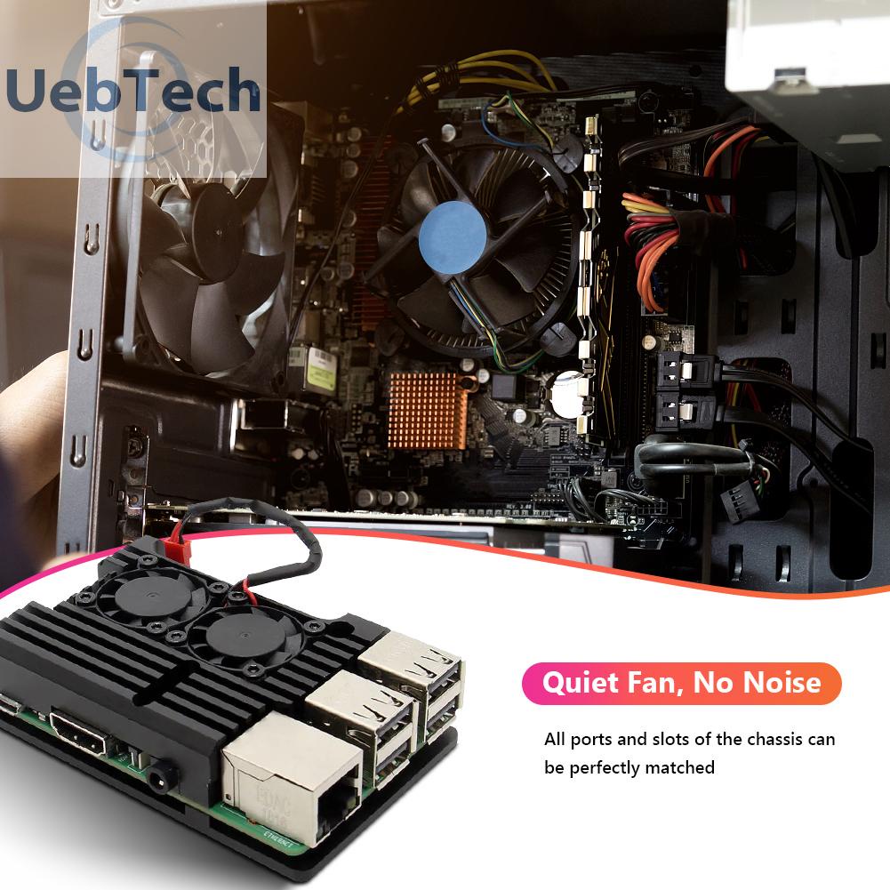 Vỏ nhôm có/ không có quạt làm mát kép cho Raspberry Pi 3 Model B B+