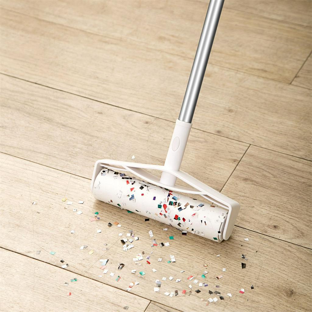 Chổi lăn JUJIAJIA dạng dính làm sạch nhà tay cầm dài tiện dụng