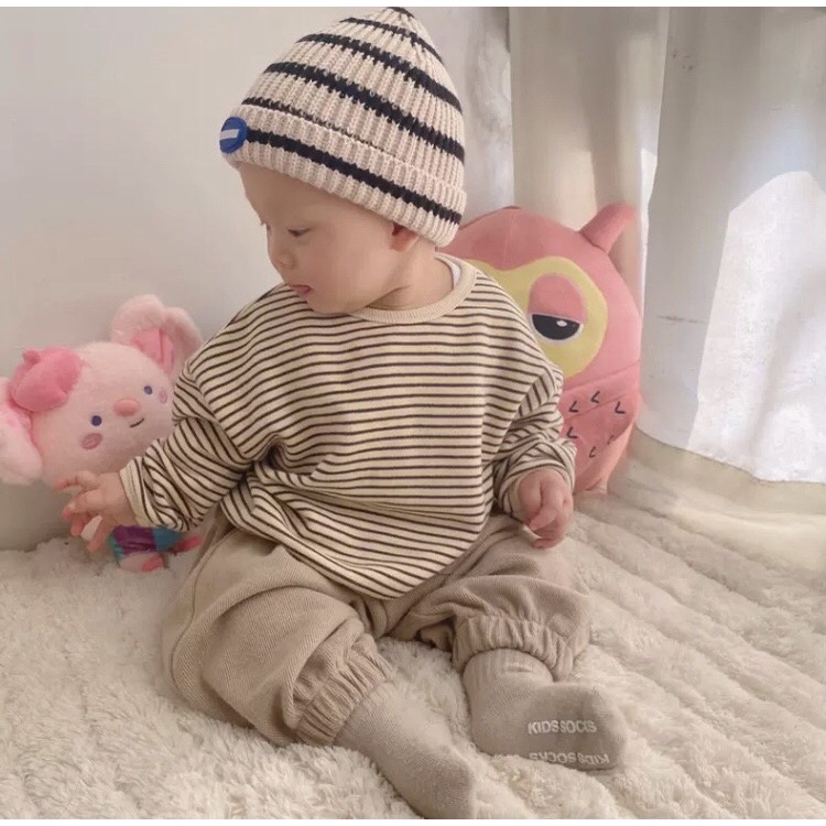 Áo thun dài tay, áo nỉ kẻ cho bé từ 1- 4 tuổi hàng siêu đẹp