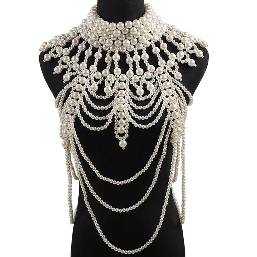 [Lovoski] Vòng cổ Cơ Thể Đính Ngọc Trai Thời Trang Dành Cho Nữ