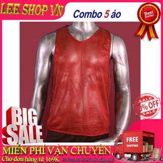 Bộ 5 Áo Pitch 1 màu, áo lưới tập bóng đá, chia đội theo màu áo, team building, các loại hoạt động cần thiết