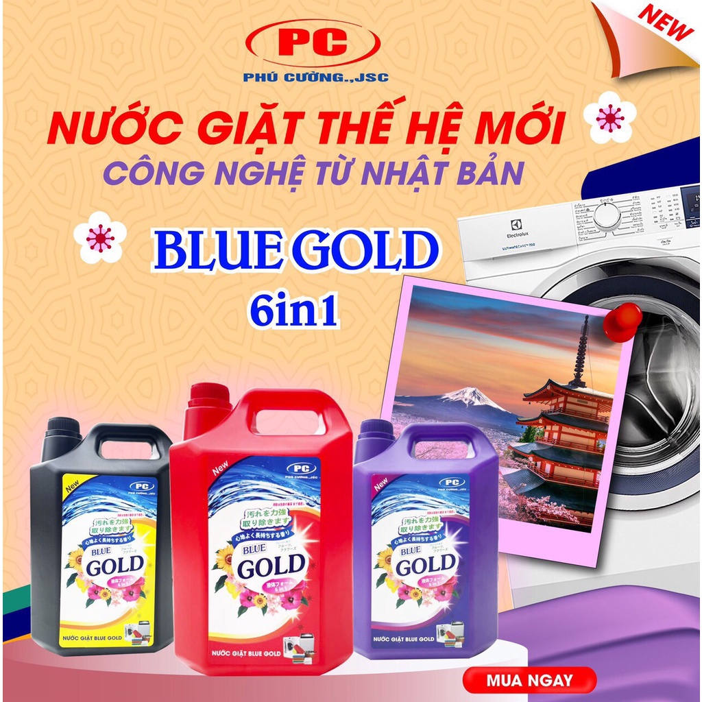 Nước giặt xả 2 trong 1 Blue Gold siêu tiết kiệm - Công nghệ Nhật Bản