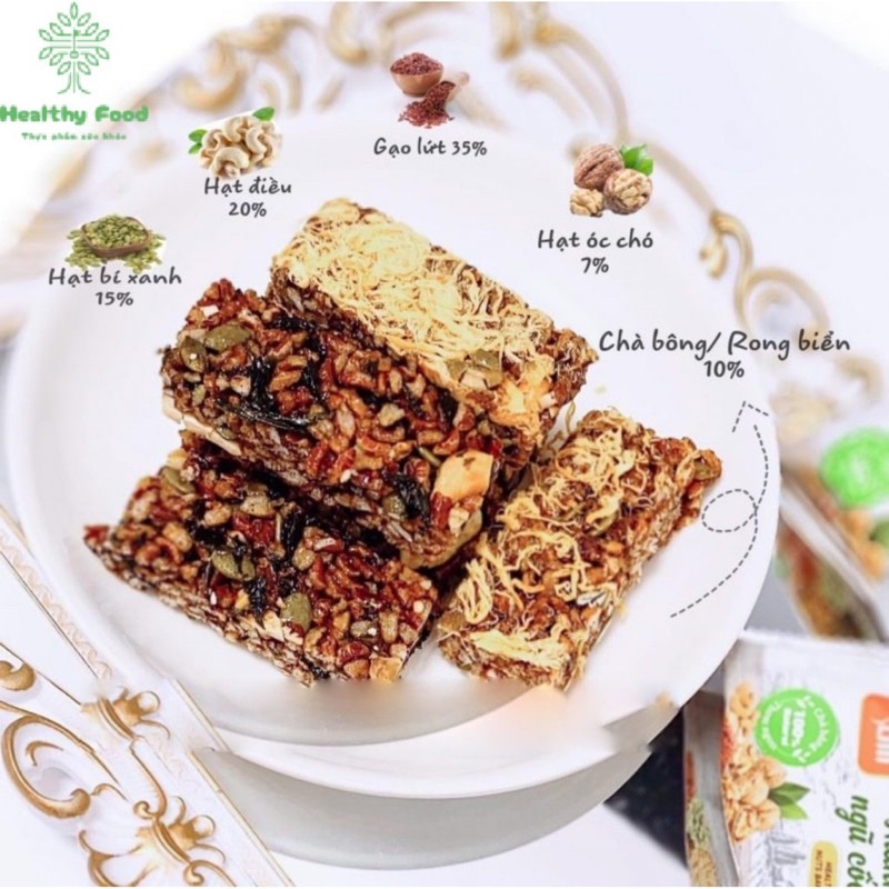 250G Thanh gạo lứt chà bông mix hạt dinh dưỡng