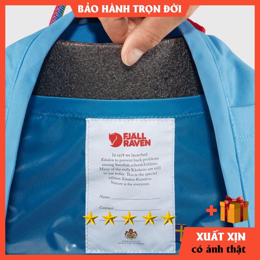Balo Fjallraven Kanken Rainbow Mini quai cầu vồng  ⚡️  HÀNG XUẤT DƯ   ⚡️ Vải chống thấm nước tuyệt đối