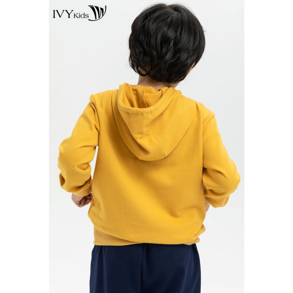 Áo hoodie trơn bé trai IVY moda MS 59K1185