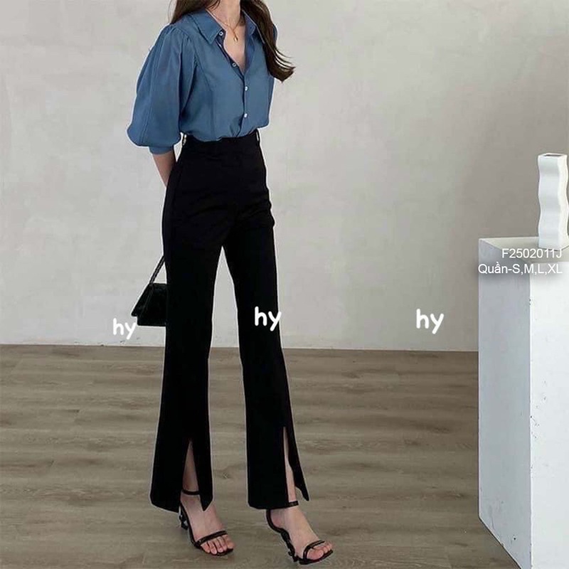 Quần tây ống loe xẻ lai