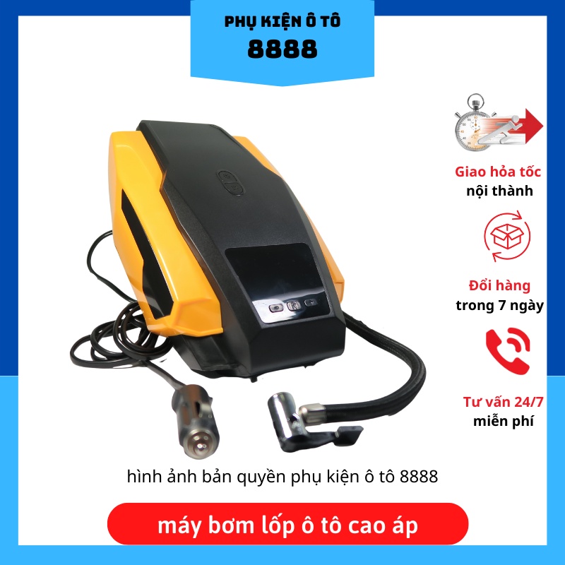 Bơm lốp xe ô tô 150PSI, 120W, màn hình LCD, tự động ngắt, có dây, đèn LED 2 trong 1, siêu bền, bơm siêu nhanh, +bộ đầu