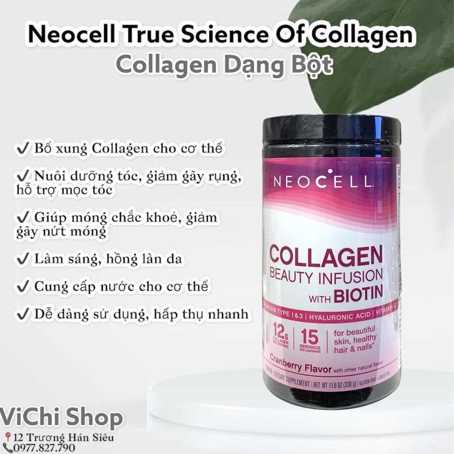 Collagen dạng bột Neocell Super Collagen Beauty Ìnfusion hàm lượng cao gấp đôi mẫu cũ