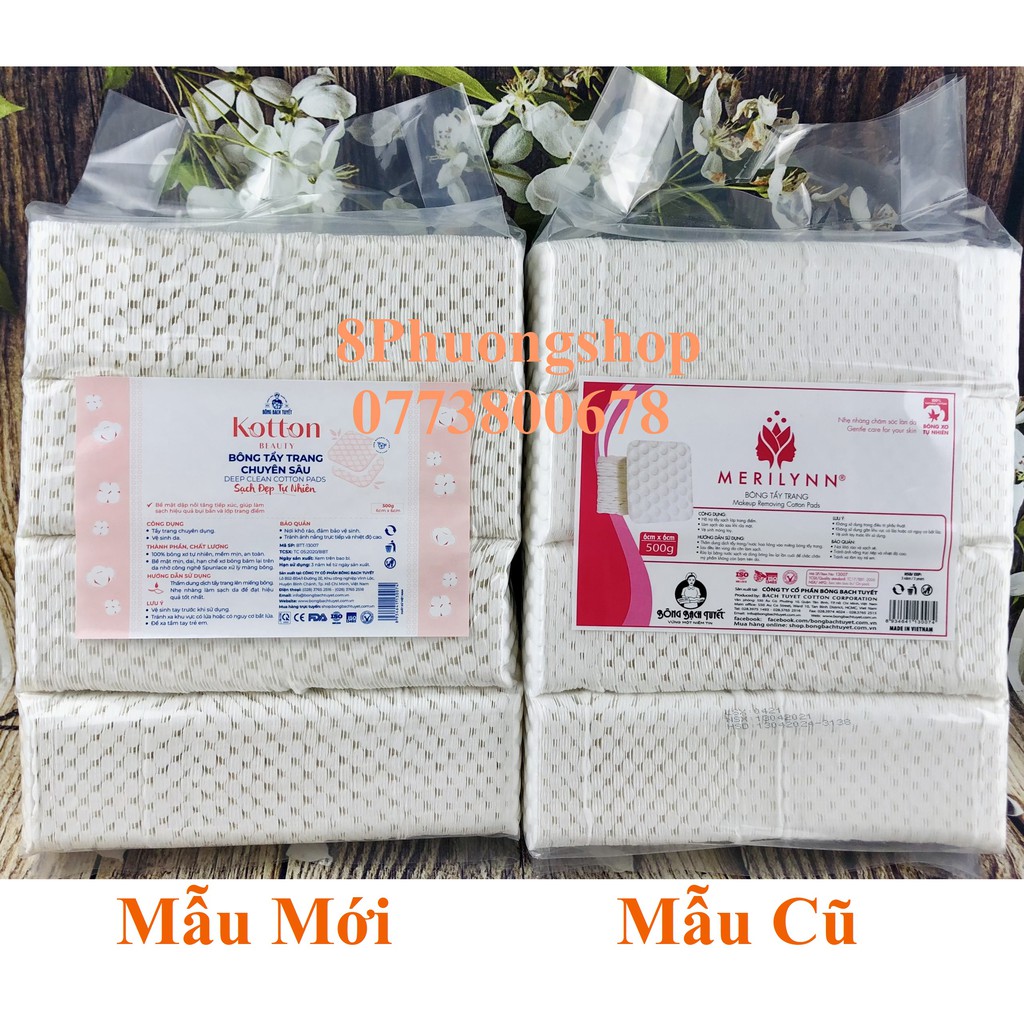 Combo 5 gói Bông Tẩy Trang Hạt Massage Calla Gói 0,5kg Bông Bạch Tuyết