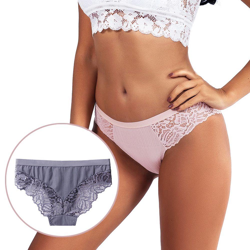 Quần Lót Cotton Lưng Thấp Phối Ren Quyến Rũ Cho Nữ