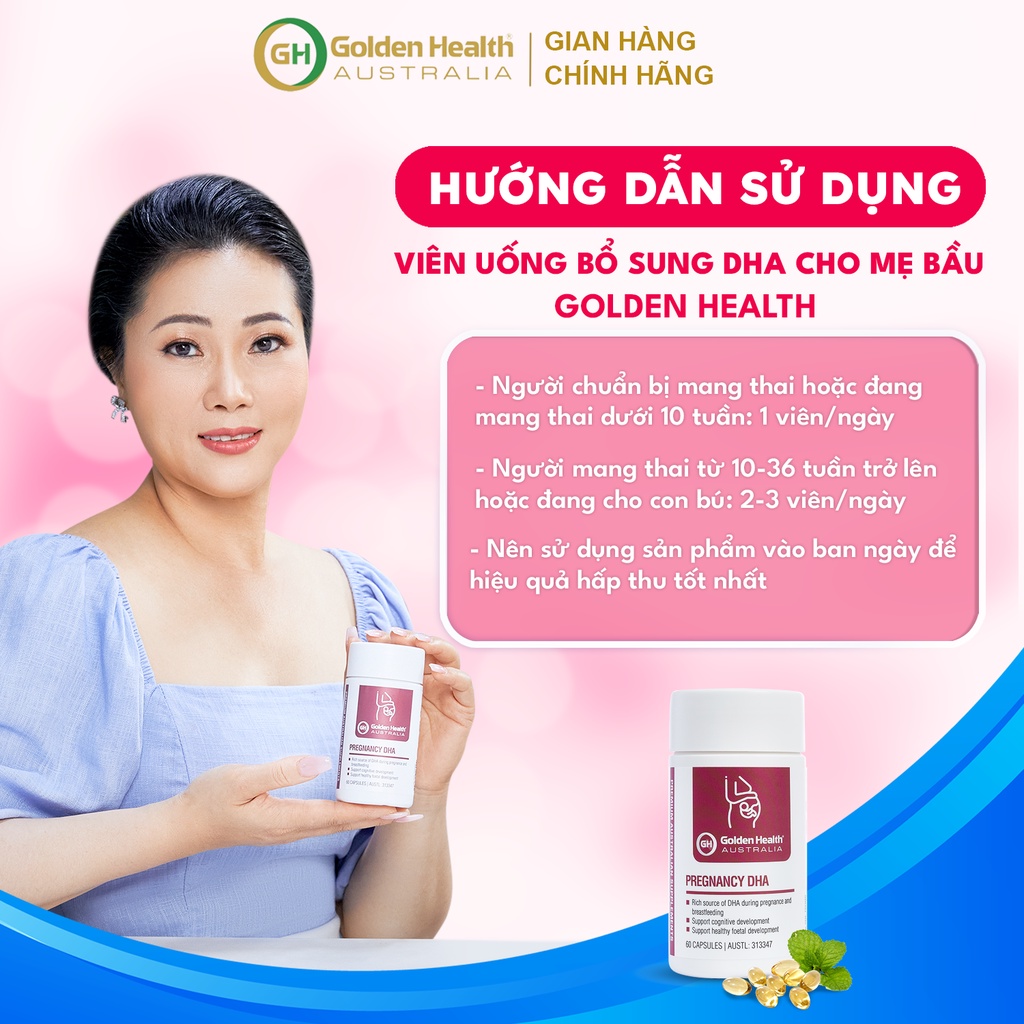 [GOLDEN HEALTH] Viên uống bổ sung DHA cho mẹ bầu Pregnancy DHA (60 viên)