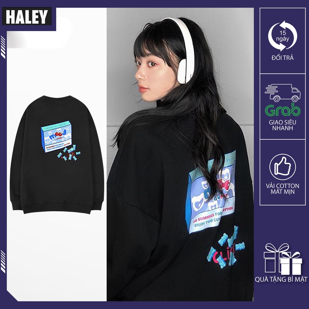 Áo Sweater Nam Nữ unisex HALEY Mood phong cách Hàn Quốc cá tính, Chất nỉ bông đẹp mã HD218 Áo Nỉ Nam Nữ | BigBuy360 - bigbuy360.vn