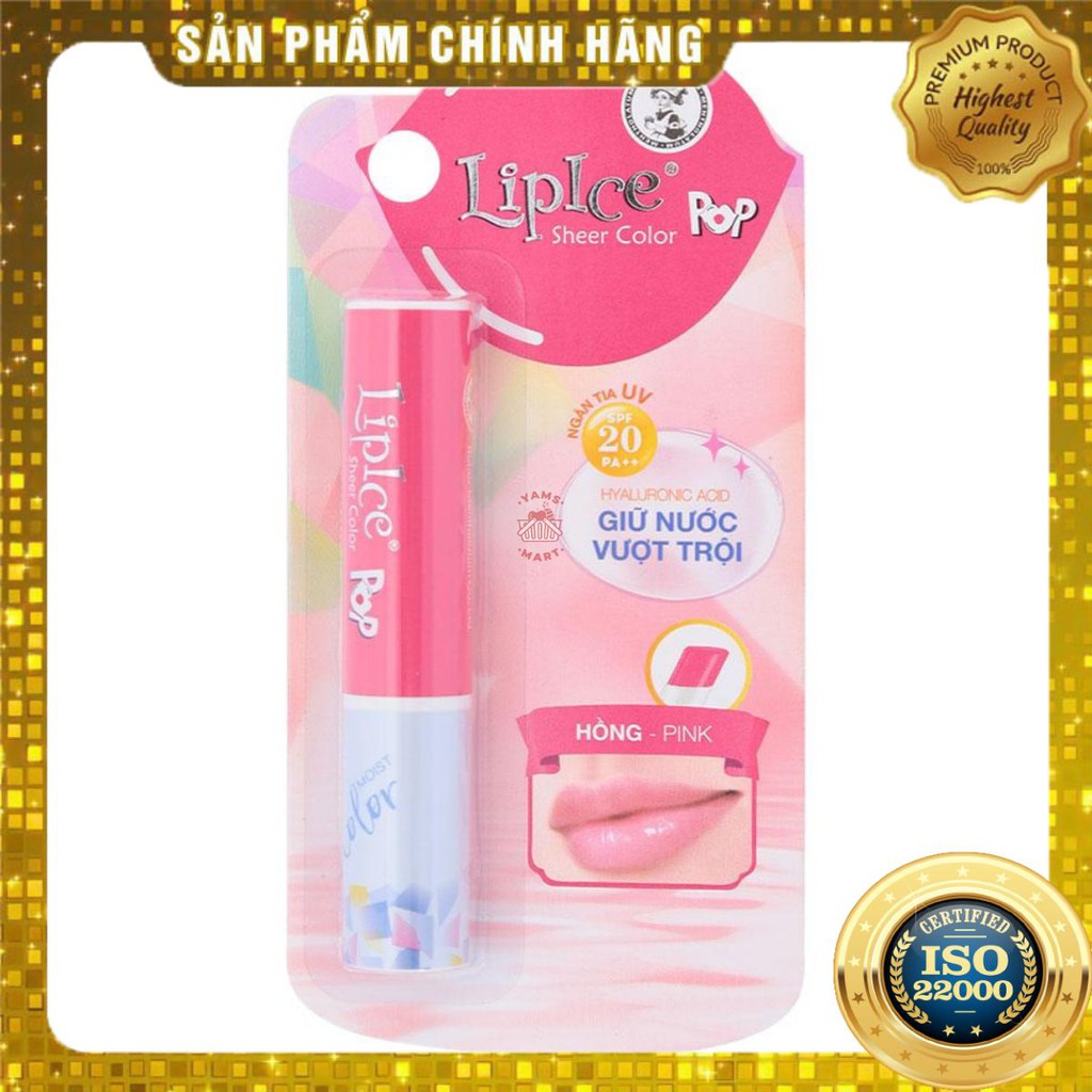 [ Yams Mart ] Son Dưỡng Có Màu Lipice Sheer Color Pop Hồng Phấn 2,4 G