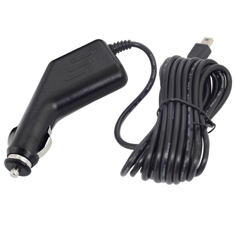 DÂY MINI USB KÈM TẨU SẠC DÀI 3.5M 2A CHO CAMERA, GPS TRÊN Ô TÔ