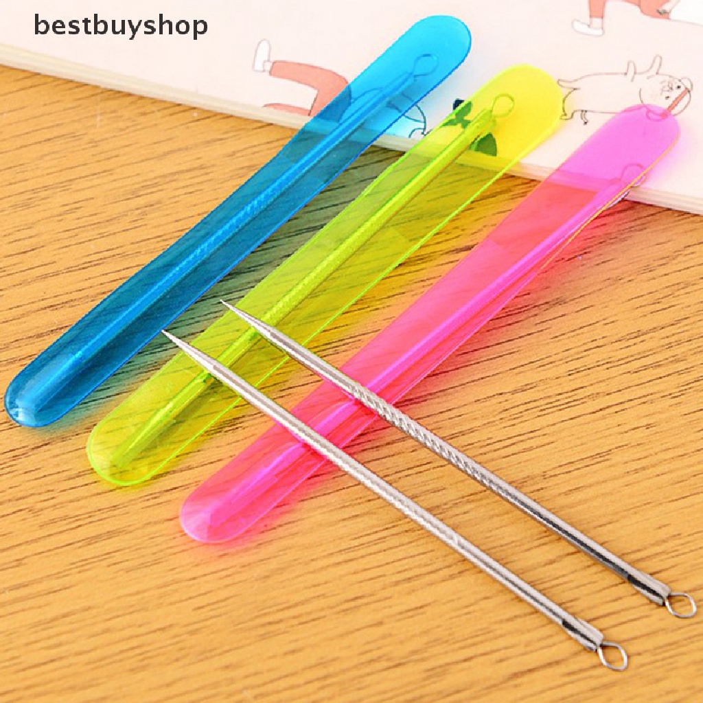Set 2 dụng cụ nặn mụn đầu đen bằng thép không gỉ an toàn tiện dụng